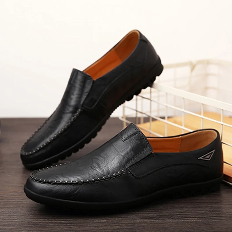 

Fashion Men's Flat Casual Leather Shoes Men Moccasins Peas Shoes Male Walking Peas Shoes Soft and Comfortable Loafers for