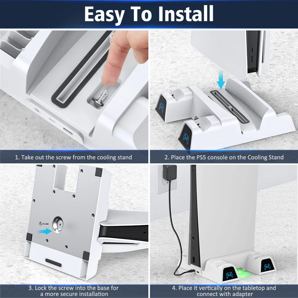 Подставка охлаждающая для консоли OIVO PS5 зарядная станция с двойным контроллером