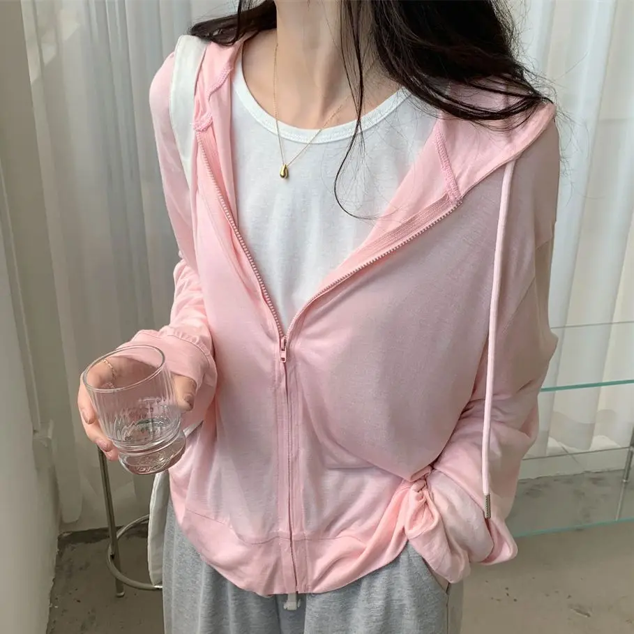 

Женская летняя тонкая верхняя одежда Alien Kitty с капюшоном и длинным рукавом, 2021