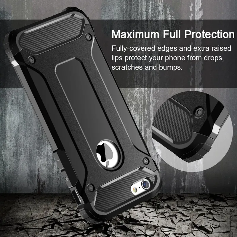 rugged dual layer armor case for iphone 11 pro max 2019 6 6s 7 8 plus x xs max xr 5 5s se case duty shockproof hard pc tpu cover free global shipping