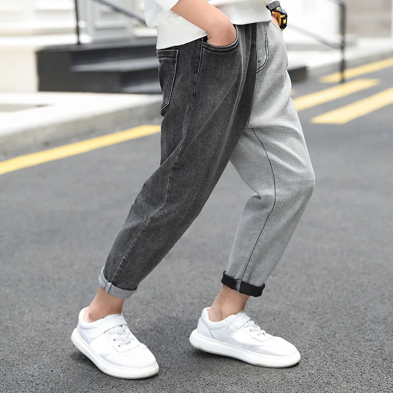 От 5 до 11 лет Детская одежда для мальчиков узкие джинсы Классические штаны