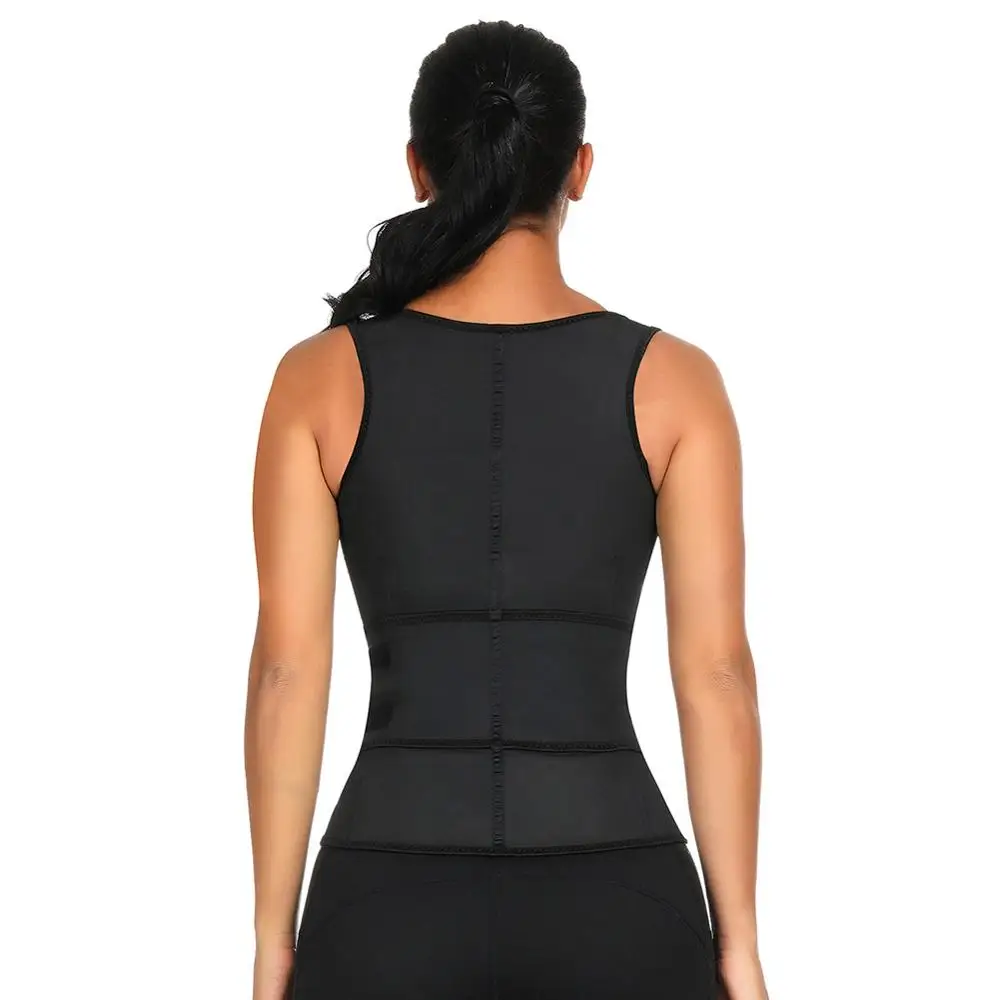 

High Quality 9 Steel Boned Tank Top Vest Plus Size Corset Waist Trainers Latex Shaper Tummy Control