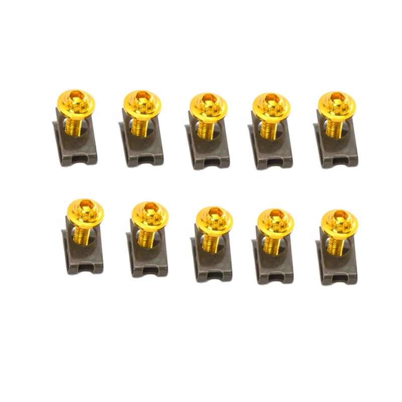 10 шт. 6 мм Универсальный мотоцикл обтекатель тела болты самокат гайки Болты M6 Spire