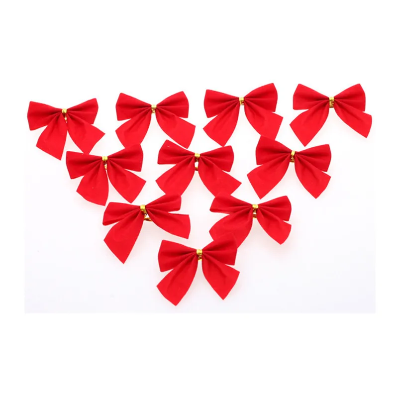 New Year 2021 Christmas Tree Decorations 12Pcs 5cm Golden Silver Red Bow for Home Decor Navidad 2020 natal | Дом и сад