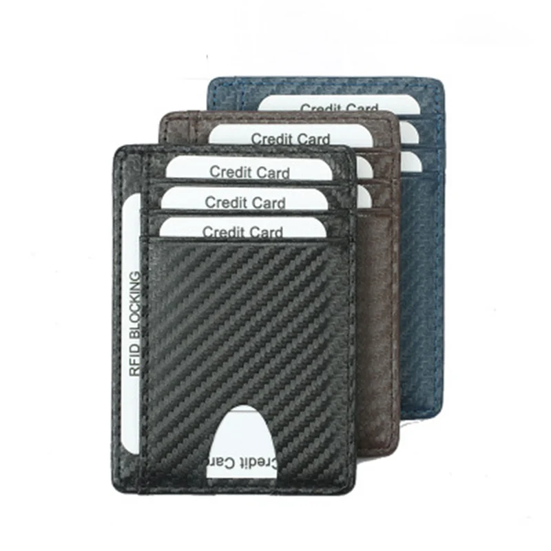 

8*11.5CM Fashion Card Holders Minimalist Leather Slim Front Pocket Wallet Portable RFID Blocking Cards Holder For Men