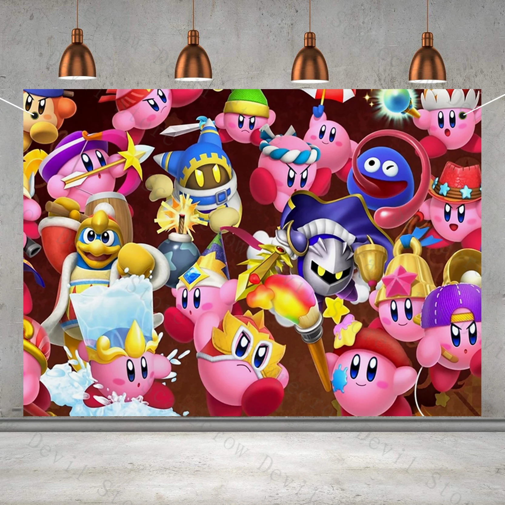 

Kirby 3D HD Birthday Party Background Cloth Room Decoration Birthday Decoration Party Atmosphere Party Backdrop Gift