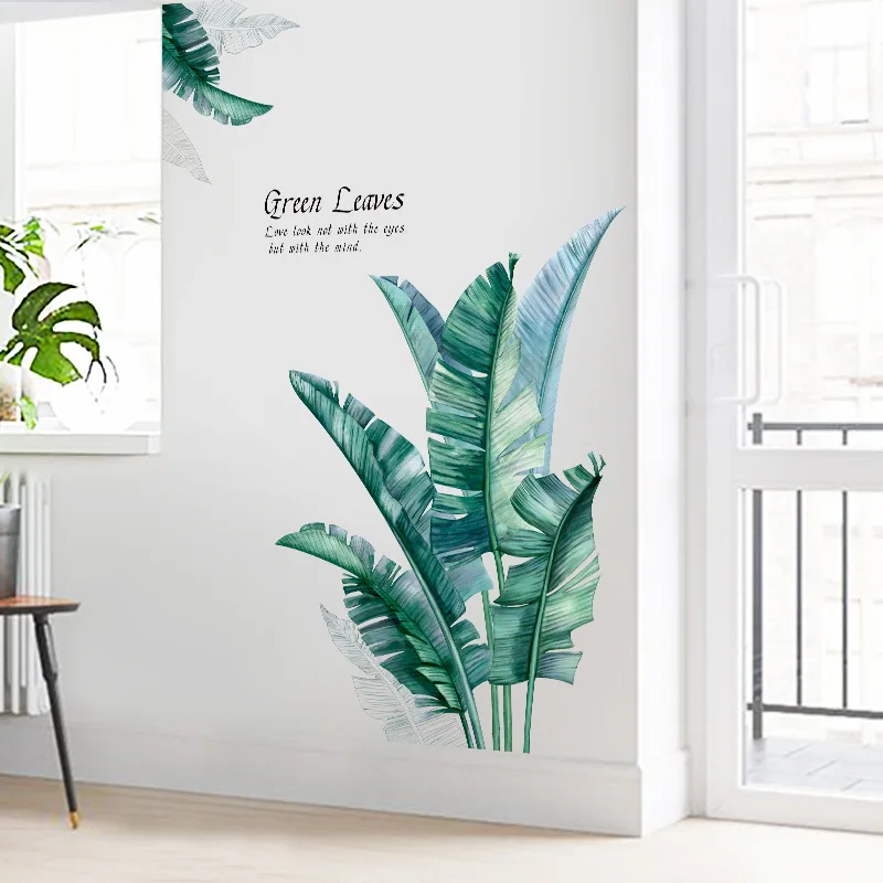 Банановый лист зеленое растение ТВ диван художественный фон настенные наклейки