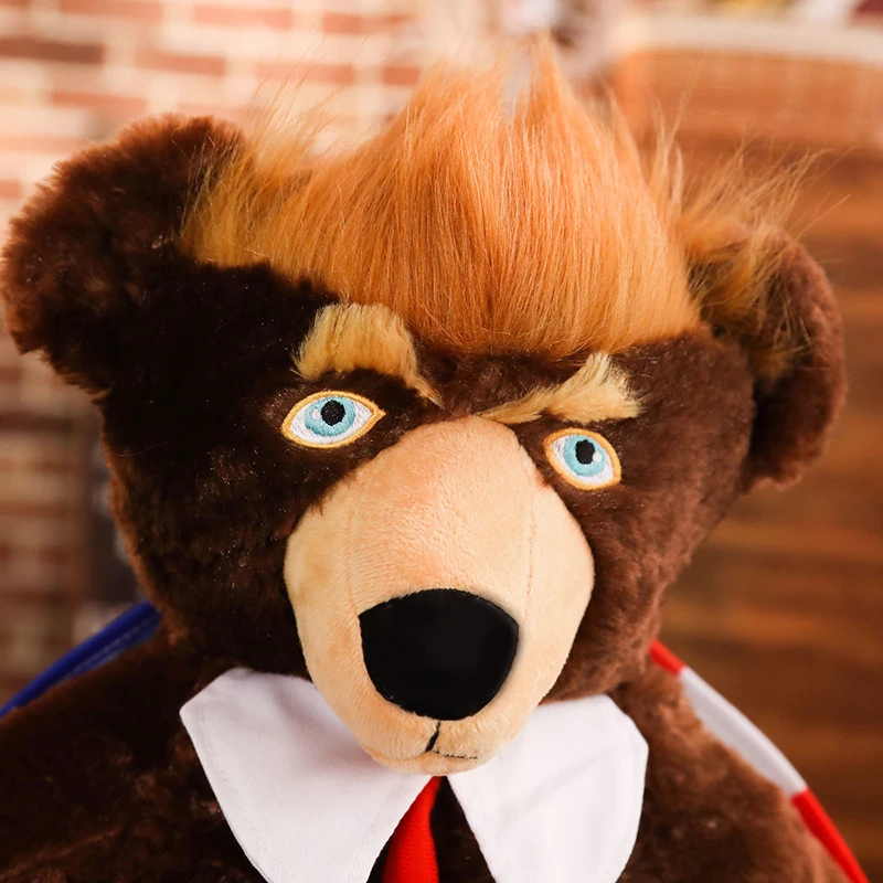 

60cm Donald Trump Bear Plush Toys New Cool USA President Bear Collection Dolls toys Gift For Children Boy