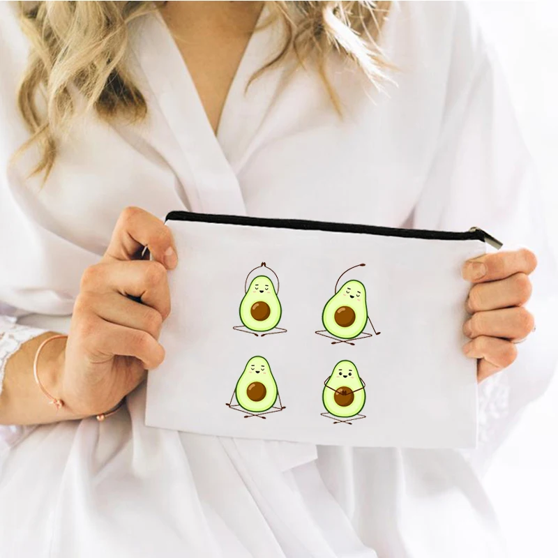 

Fruit Avocado Cosmetic Bag for Makeup Travel Mini Women's Organizer Handbags Storage Woman Make Up Pouch Bags Free Shipping