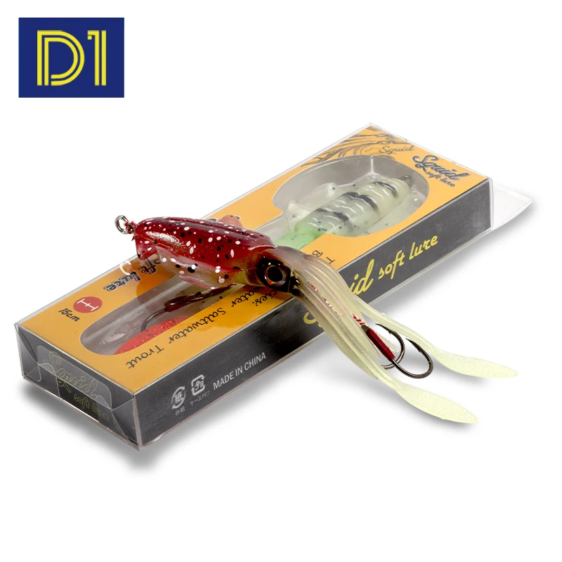 

D1 squid jigs soft fishing lure 150mm 60g sinking bait Luminous UV Glow squid sea fishing lures shad silicone soft baits