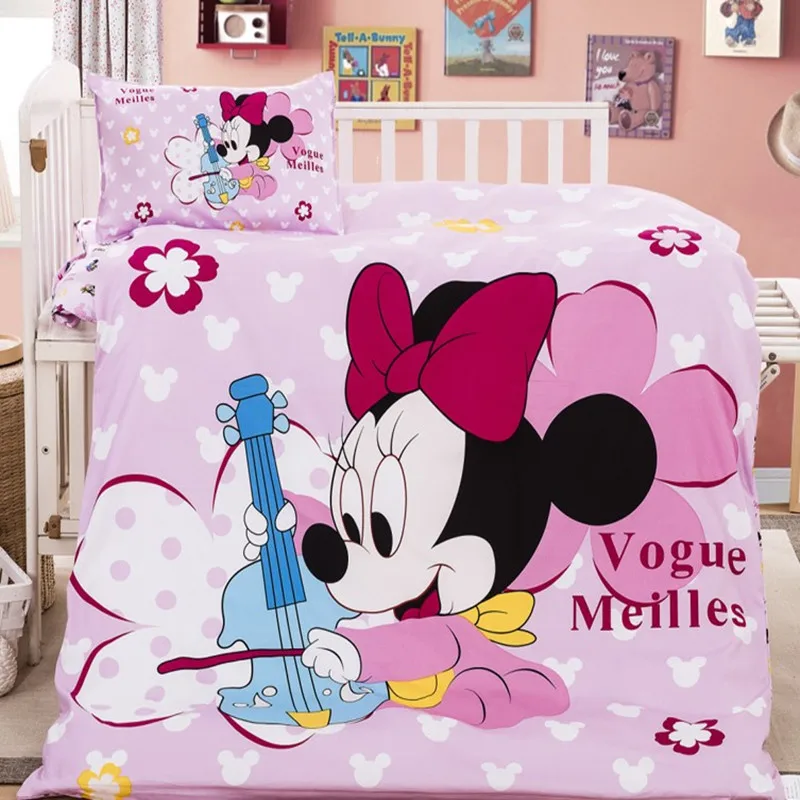

Disney Bedding Set Mickey Minnie Ice Princess Cartoon Duvet Cover Pillowcase Bedroom Decoration for Boys Girls and Children