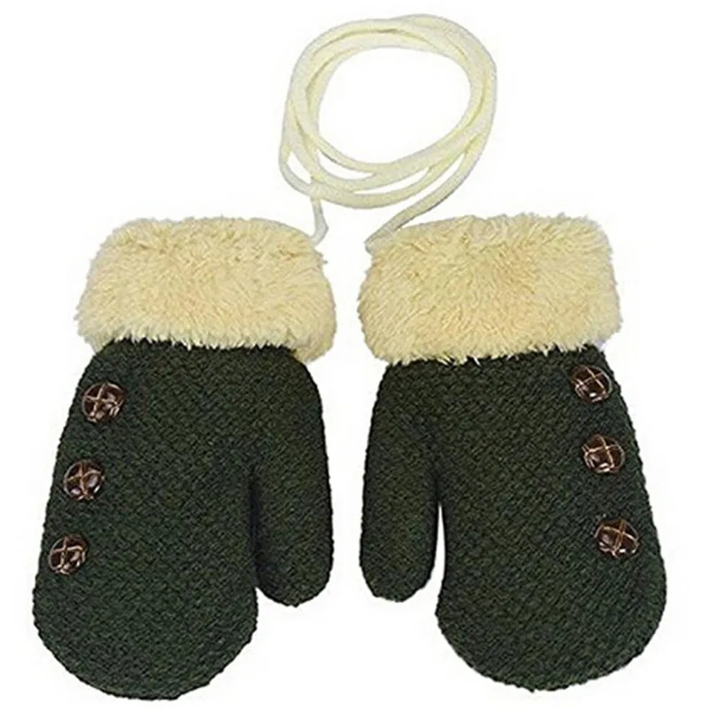 

Winter Thicken Baby Gloves Winter Knitted Wool Infants Mittens Thicke Warm Full Rope Gloves For Boys Girls Toddlers
