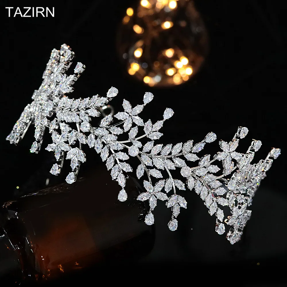

Newest Headband Sweet CZ Wedding Hair Accessories Cubic Zirconia Headpieces Bridal Headwear Pageant Party Headwear