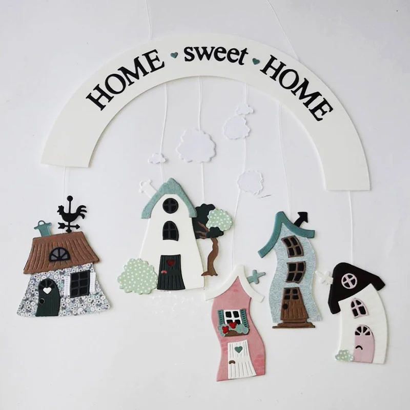 Металлические Вырубные штампы рождественский дом 2019 трафарет для рукоделия