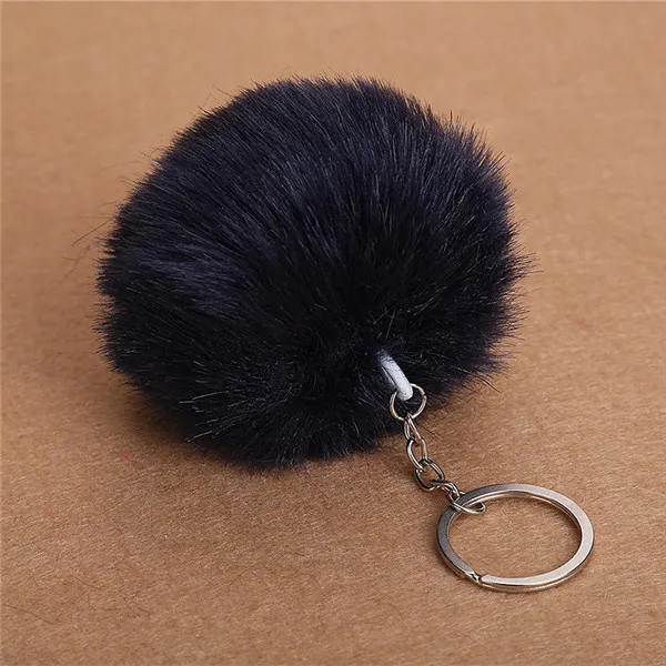 Navy Blue 8 см пушистые шарики из меха кролика рекс, брелок из искусственного меха кролика, брелок с меховым помпоном, брелок для автомобиля, сумка, подвеска, 30 цветов - Цвет: Navy Blue