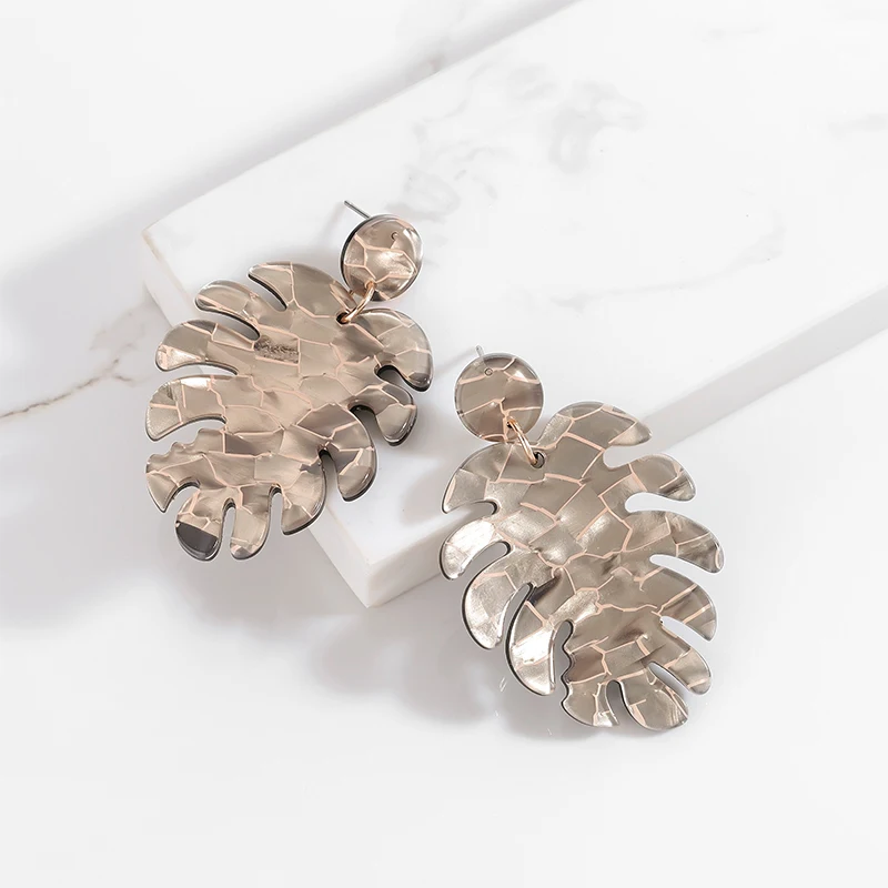 

Multicolor Tropical Plant Palm Leaf Earrings For Women Acrylic Resin Earrings Bohemian Jewelry Holiday Gifts For Women Wholesale