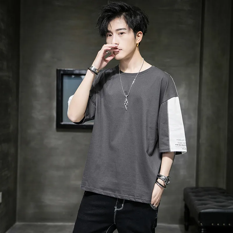 Мужская футболка с короткими рукавами в Корейском стиле одежда для подростков |