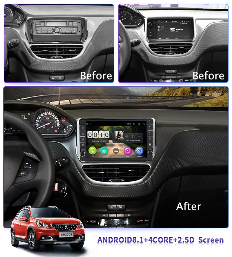 Автомагнитола для Peugeot мультимедийный плеер на платформе Android 11 с сенсорным