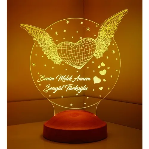 Love Lamp Mothers Day Gift Personalized Winged Heart LED Lamp