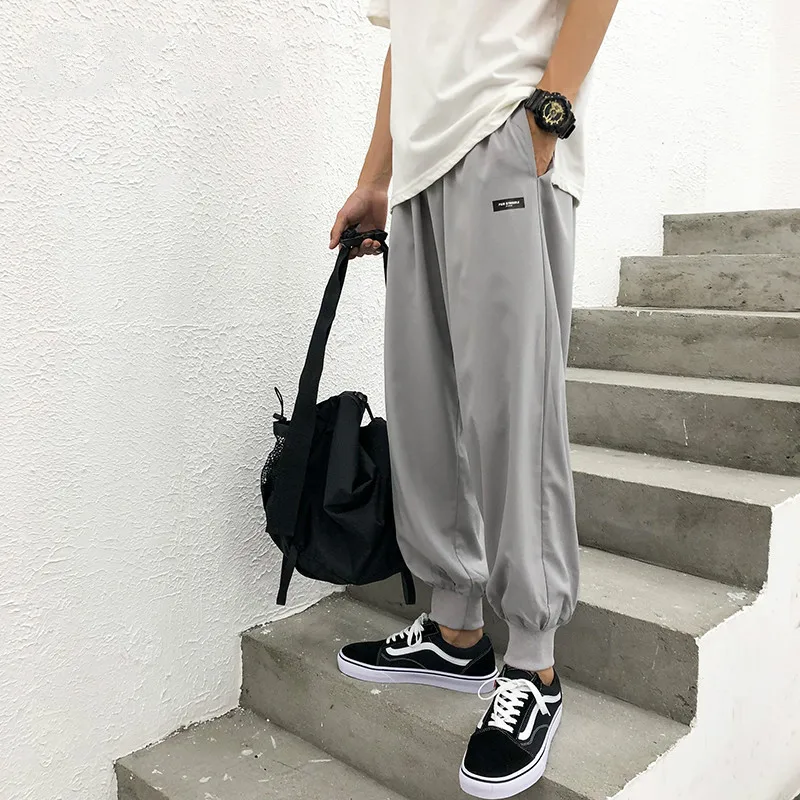 Мужские свободные брюки карго черные в винтажном стиле цвета хаки 2019|Брюки-карго|