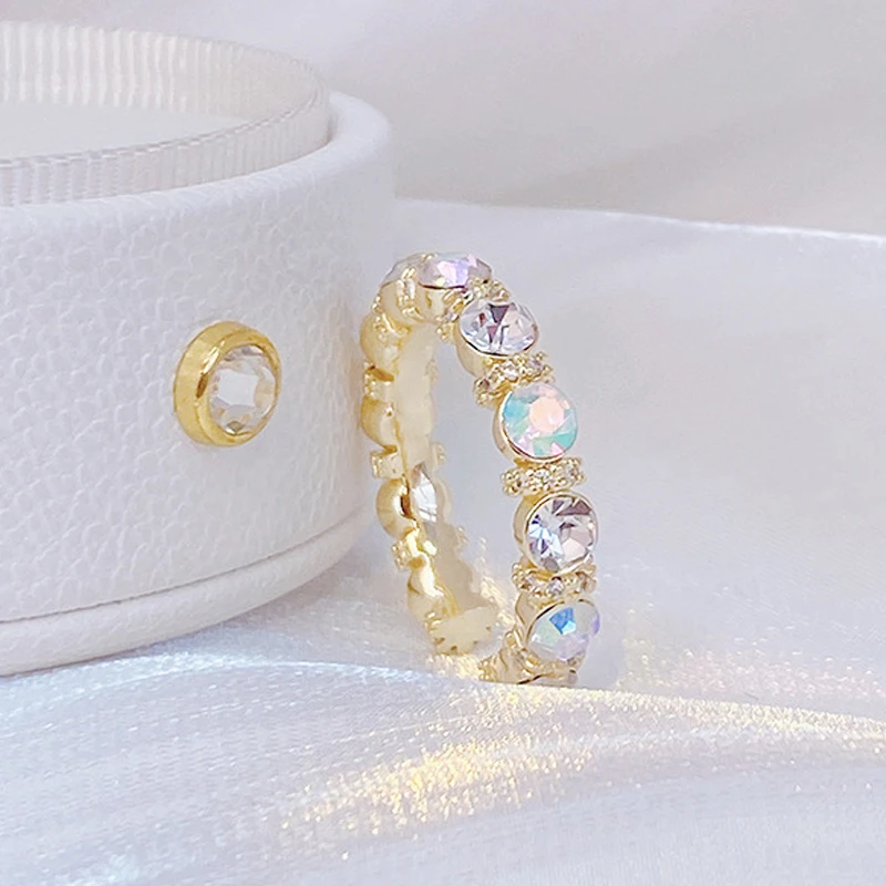 

Temperament Fashion Multicolor CZ Circle Earring for Women AAA Quality Colorful Zirconia Lady Bague Wedding Engagement Anillos