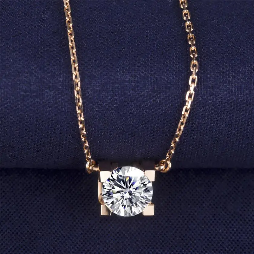 

Moissanite 18K Rose Gold Necklace For Women MS-169 Messi Jewelry