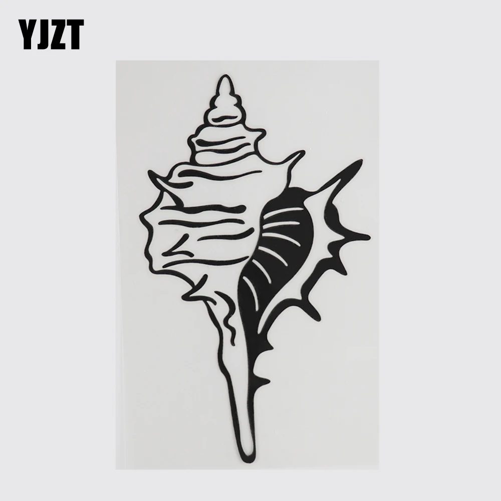 

YJZT 10CM×16.9CM Personality Conch Decal Vinyl Car Stickers Black/Silver 13D-1023