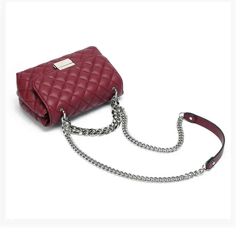 

Messenger Bags Women Chains Shoulder Bag PU Soft Leather Diamond Lattice Luxury Handbags Women Bags Designer Female Totes