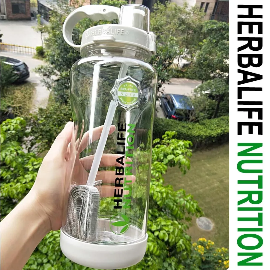 500 мл/2л бутылка для воды модный Frozem портативный бутылка для воды Herbalife питание изготовленный на заказ шейкер бутылка - Цвет: New 2000ml Gray