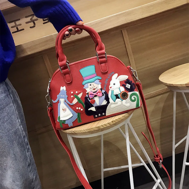 

2020 New Cartoon Embroidered Shell Bag Portable Diagonal Small Bags Niche Design High Quality Women Purse and Handbag Sac A Main