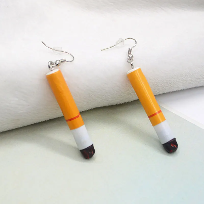 

1Pair Cigarette Earrings Simulation Funny Creative Dangle Earrings Jewelry New Women Fashion Drop Earrings Party Accessories