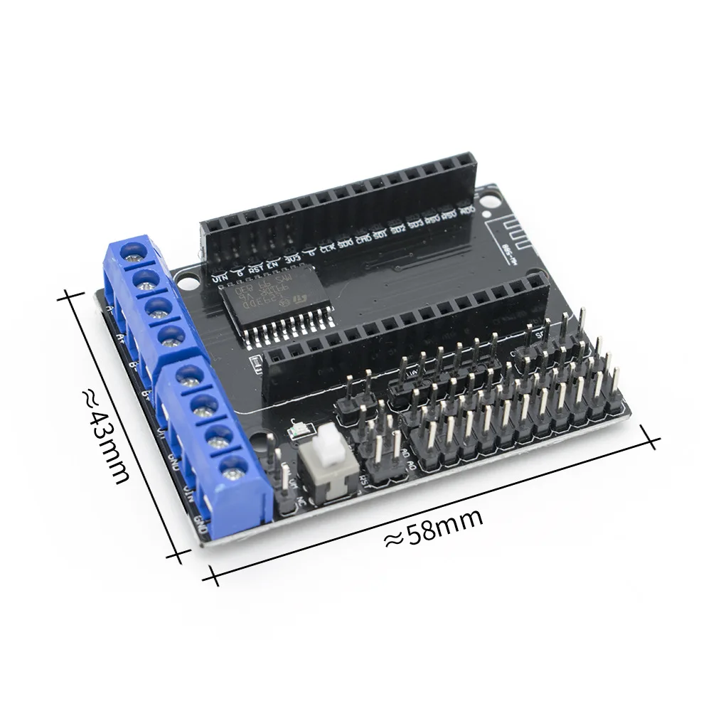 Беспроводной модуль CH340/CP2102 NodeMcu V3 V2 Lua wifi Интернет вещей макетная плата на основе ESP8266 ESP-12E с pcb антенной - Цвет: Motor Shield For V2