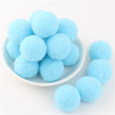 07 sky blue Мягкие помпоны, пушистые Помпоны, плюшевые помпоны для рукоделия, помпон, мини Помпон 8 мм до 30 мм, рождественские украшения для детских игрушек, 2000 шт - Цвет: 07 sky blue