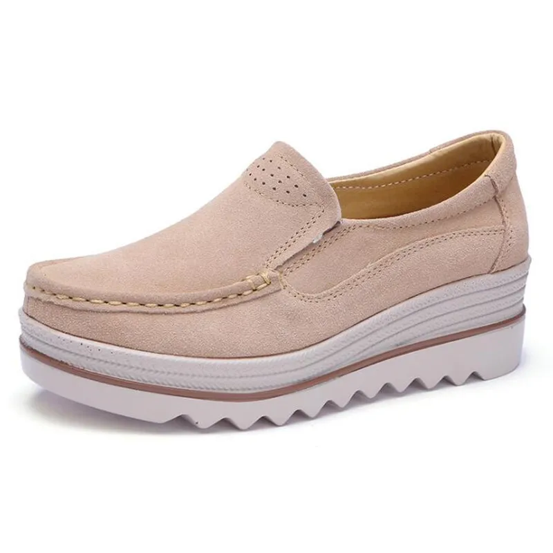 Туфли-Лоферы женские на плоской подошве замшевые оксфорды без застежки кожаные