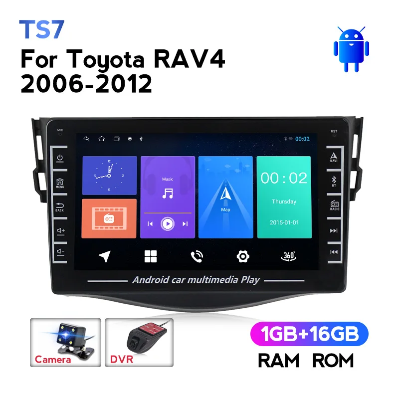 

Автомобильный DVD-плеер 2 Din Android для Toyota RAV4 2006-2012 Радио Мультимедийный видеоплеер навигация GPS IPS HD экран BT WIFI 1280*720 SWC