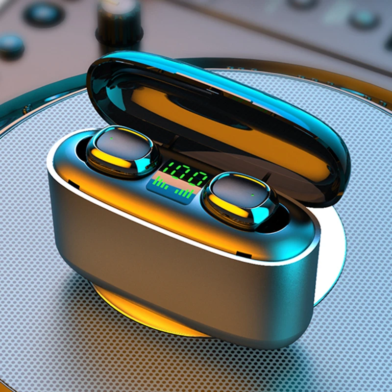 2020 новейшие беспроводные Bluetooth наушники 9D стерео Музыка LED & Digital Charging Box Touch