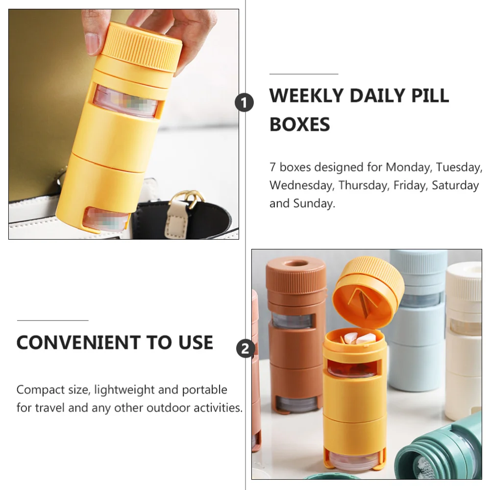

Weekly 7 Day Pill Organizer Pill Container Simple Pill Case Tablet Pill Box