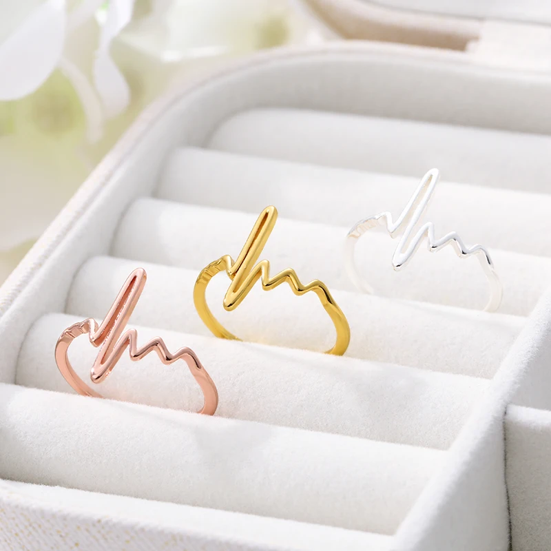 Женское кольцо в форме волны регулируемое из нержавеющей стали Пляжная