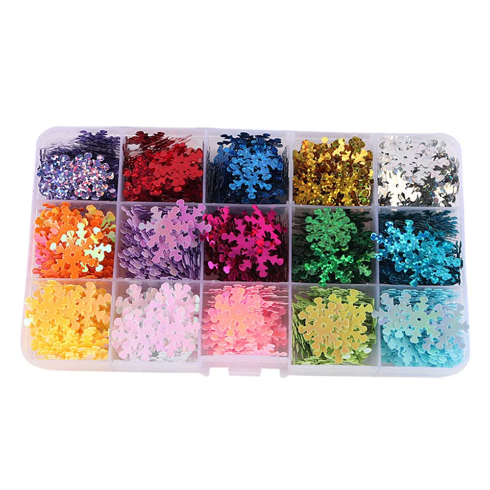 

10-24 цвета, блестки в форме снега для украшения ногтей