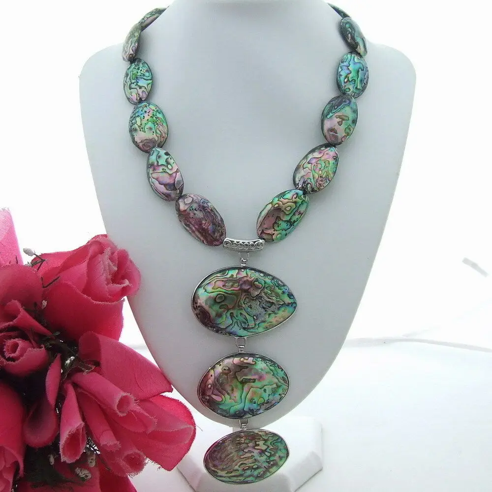 2" Paua кулон в виде раковины абалона ожерелье