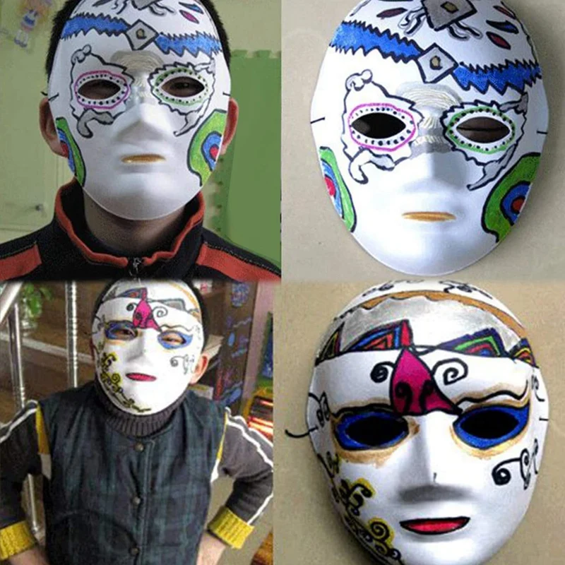 

White Mask,12Pcs Halloween Full Face Mask Blank DIY Mask Dance Cosplay Party Plain Masquerade Paper Mask to Decorate