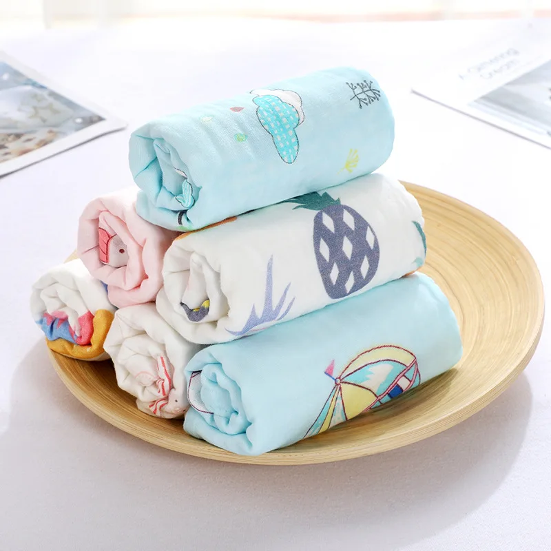 5 шт./лот/лот 30*30 см детский нагрудник мультфильм печать шесть слоев Марли Слюна