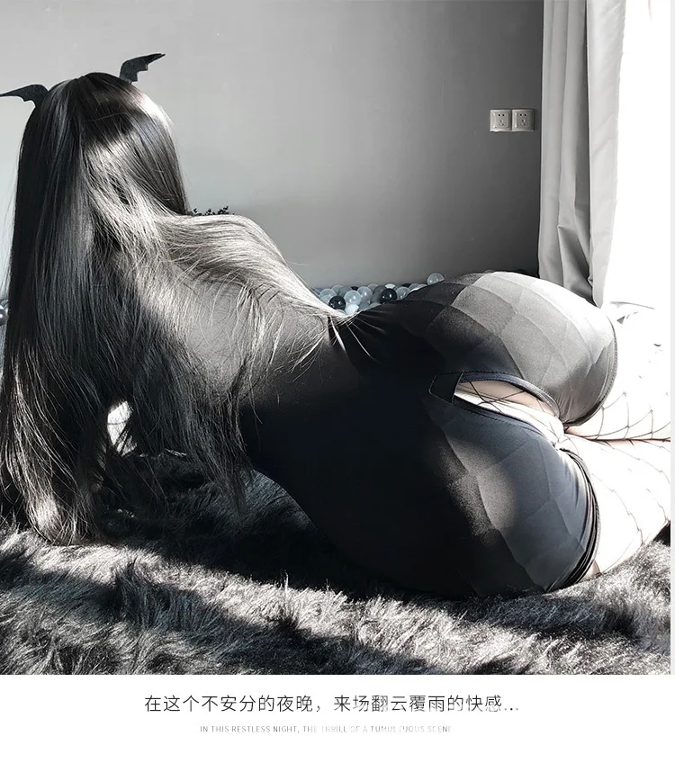 

Sexy Underwear for Women Sexy Lingerie Uniform Temptation Sexy Lingerie Ladies Silky Short Sleeve Open Crotch Bodysuit