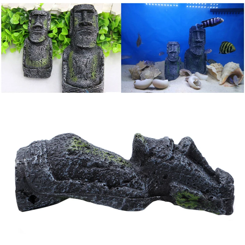 2022 New Easter Island Mini Statue Accessory Pipe Fish Tank Aquarium Decoration Ornament | Decorations & Ornaments