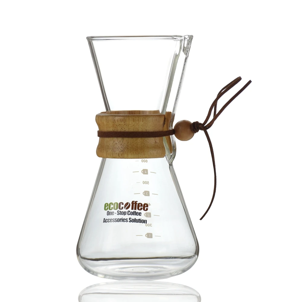 Eco coffee 400/500/800 мл термостойкий стеклянный чайник для кофе многоразовый