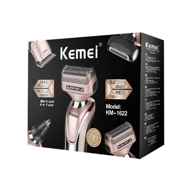 

kemei electric hair trimmer KM-1622 men care 4 in1 suite rechargeable nose trimmer electric shaver hair clipper beard trimmer