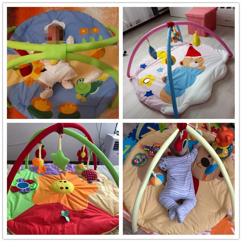 

90*90*50CM Dolphin Baby Activity Gym Soft Baby Play Mat with 5 Educational Toys Kids Carpet Baby Crawling Mat Playmat