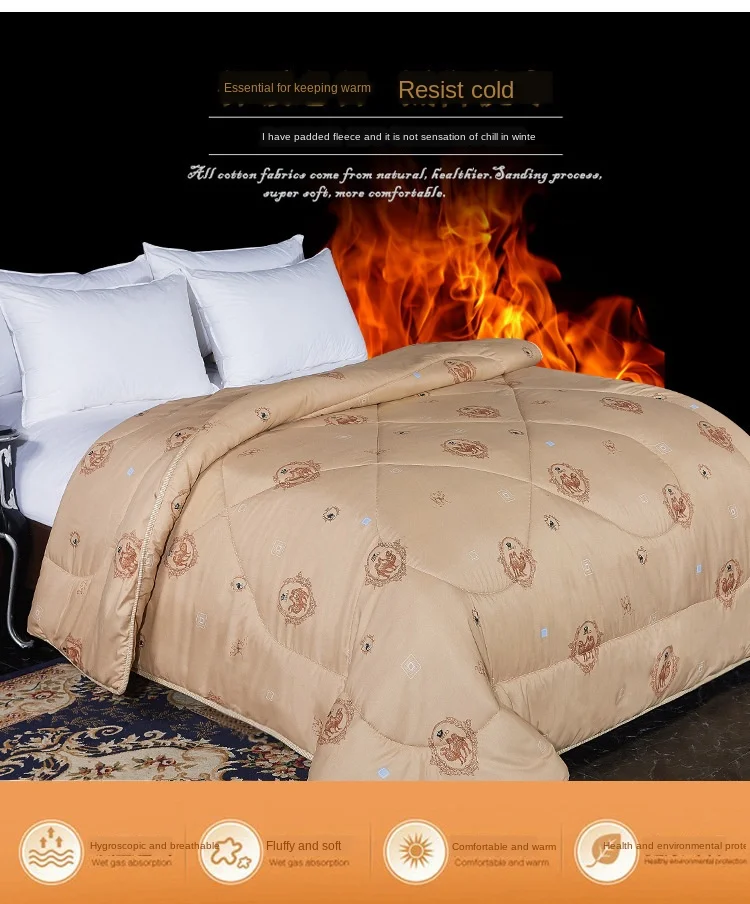 Зимнее стеганое одеяло из верблюжьей шерсти роскошное толстое королевского