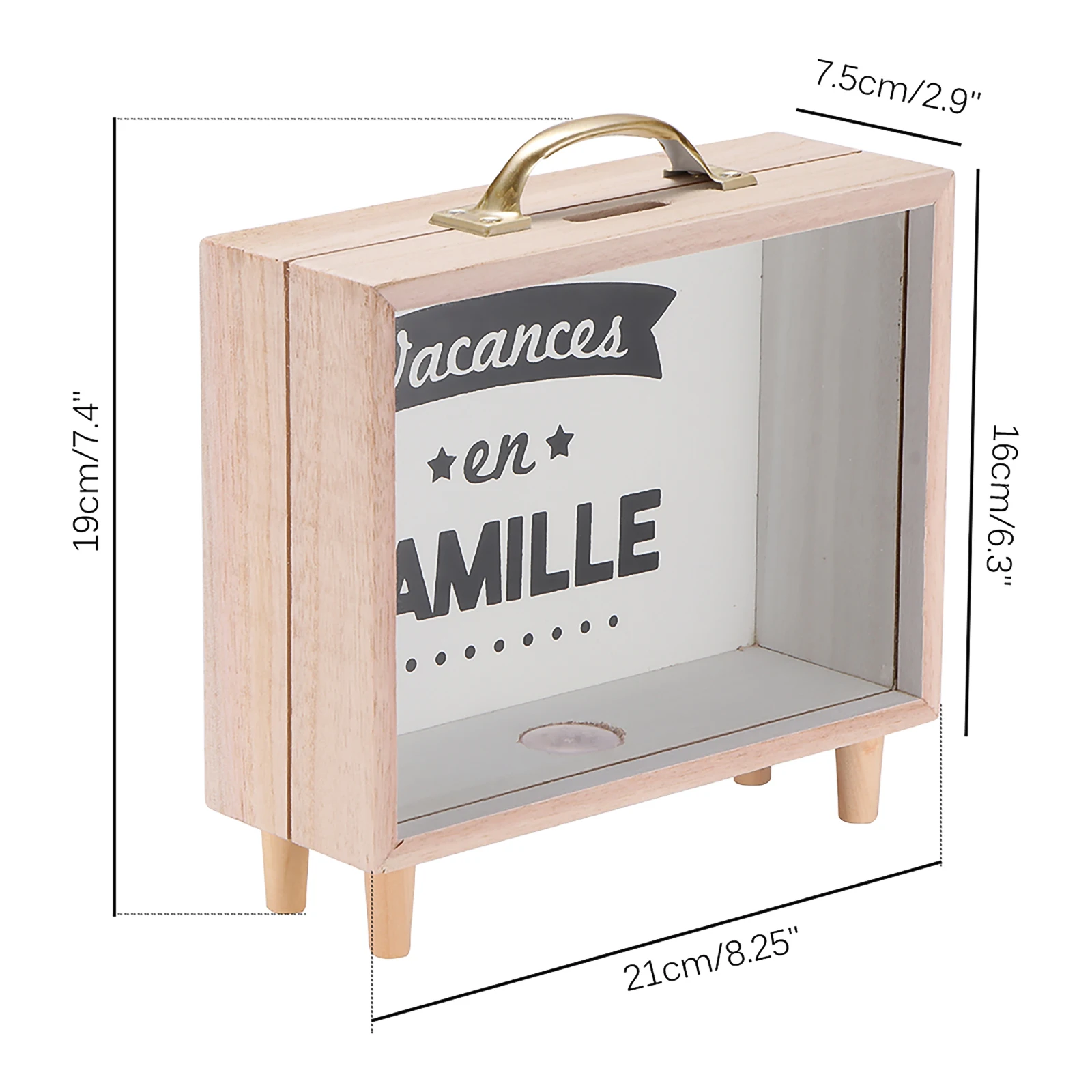 

Wooden Withdrawing Money Can Transparent Coin Can With Handle Kids Money Coin Holder Sundries Organizer Bedroom Storage Box Gift