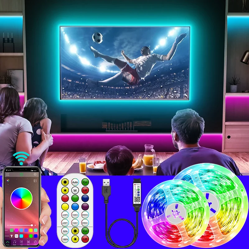 Светодиодная лента 5 В RGB 2835 USB управление Blueteeth лампа для фестиваля комнаты